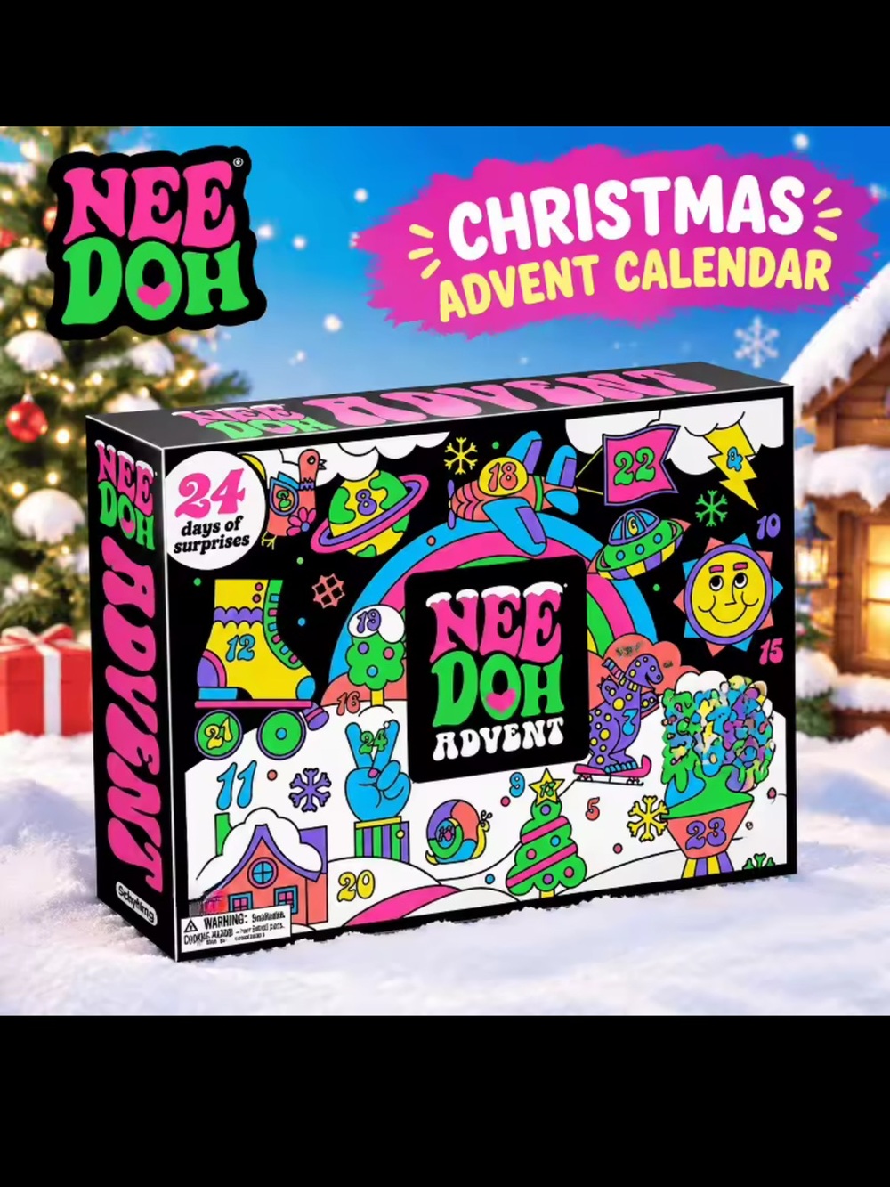 2026 NeeDoh Stress Relief Toy 3D PVC Fidget Doll Advent Calendar Christmas Count